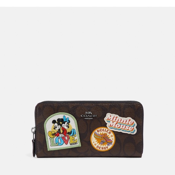 Coach Handbags - COACH x Disney Long Zip Around Wallet Minnie Mouse Patches Sig Canvas F31350